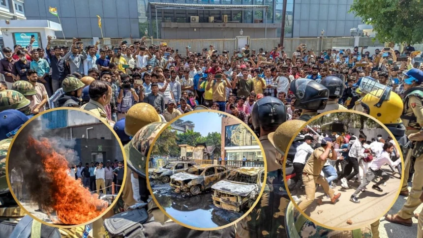 Noida Workers Protest Damage