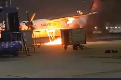 Delhi airport plane fire