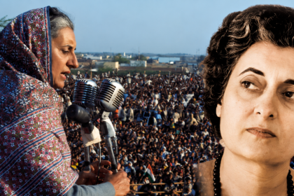 Emergency 1975: Indira Gandhi addressing Congress leaders during the political crisis after the Allahabad High Court verdict before Emergency 1975.