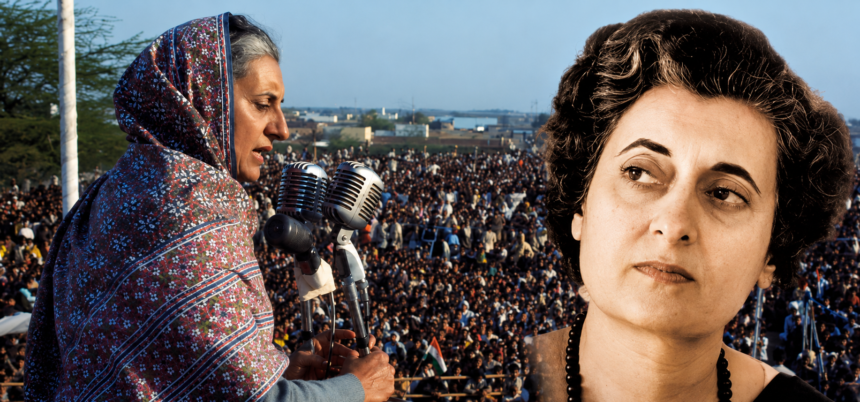Emergency 1975: Indira Gandhi addressing Congress leaders during the political crisis after the Allahabad High Court verdict before Emergency 1975.