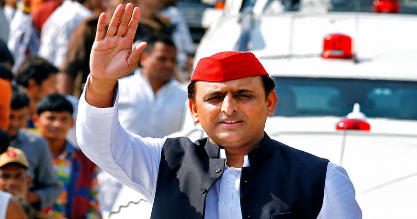 Akhilesh Yadav Prayagraj Visit: Samajwadi Party chief Akhilesh Yadav greets supporters during his grand welcome procession in Prayagraj with party workers and flower showers.