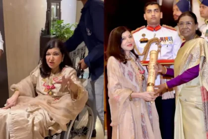 Alka Yagnik Hearing Loss: Alka Yagnik receiving Padma Bhushan while battling hearing loss condition
