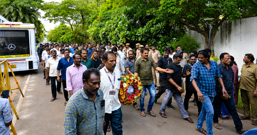 Bharathiraja Death: Pawan Kalyan pays emotional tribute during final farewell to legendary Tamil filmmaker Bharathiraja in Chennai.