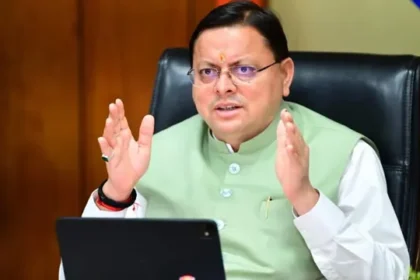 Dhami Government 5 Years: Chief Minister Pushkar Singh Dhami addressing a public gathering as Uttarakhand announces a 7-day Seva Saptah to mark Dhami Government 5 Years.
