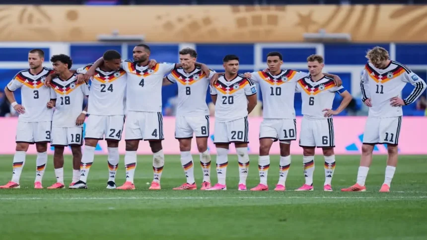 FIFA World Cup 2026: Paraguay players celebrate after defeating Germany in the FIFA World Cup 2026 Round of 32 penalty shootout.