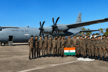PM Modi Seychelles Independence Day: Indian Army Assam Regiment contingent marching during Seychelles' 50th Independence Day celebrations attended by Prime Minister Narendra Modi.