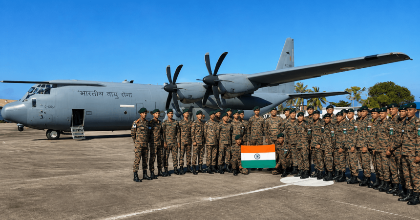 PM Modi Seychelles Independence Day: Indian Army Assam Regiment contingent marching during Seychelles' 50th Independence Day celebrations attended by Prime Minister Narendra Modi.