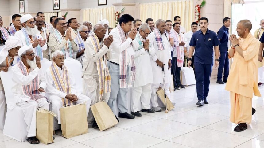 CM Yogi Adityanath Jewar Airport: Farmers emotional over Jewar Airport's first flight; Zafru Khan says, "Baba's..." — created history by parting with 31 bighas of land.