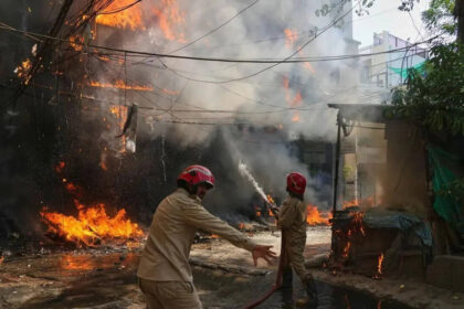 Malviya Nagar Fire Tragedy: Fire accident at a hotel in Malviya Nagar, Delhi, showing emergency response, smoke damage, and rescue operations after a deadly blaze.