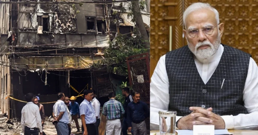 Malviya Nagar Fire Tragedy: Rescue teams operating at the site of the Malviya Nagar Fire Tragedy in Delhi after a massive restaurant fire.