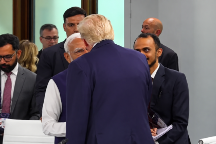 Modi Trump Meeting G7 2026: PM Narendra Modi and Donald Trump meeting during G7 Summit 2026 in France discussing trade, H-1B visa, energy cooperation and defense ties.