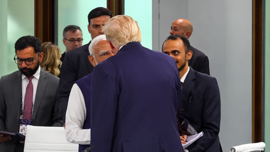 Modi Trump Meeting G7 2026: PM Narendra Modi and Donald Trump meeting during G7 Summit 2026 in France discussing trade, H-1B visa, energy cooperation and defense ties.