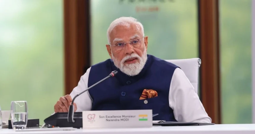 PM Modi G7 Summit France: Prime Minister Narendra Modi addressing the G7 Outreach Session in France on global partnerships and international solidarity.
