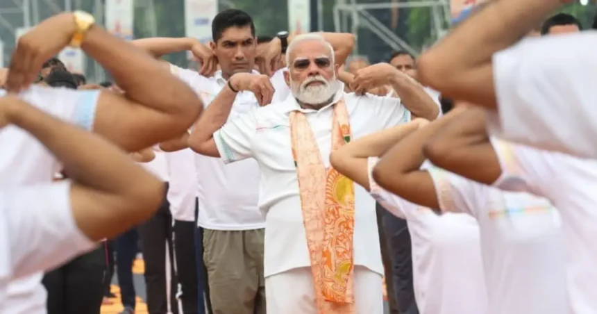 PM Modi Yoga Day Kolkata: PM Modi performing yoga with thousands of participants at Red Road Kolkata during International Yoga Day 2026