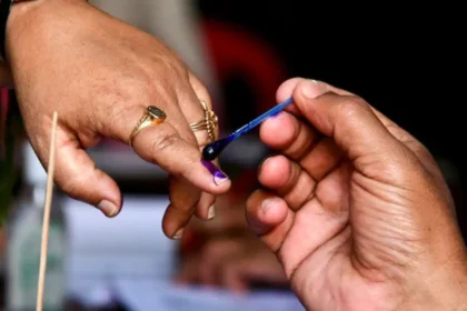 Uttarakhand Nikay Chunav 2026: Voters standing in queues during polling in Narendra Nagar, Garhinegi and Pati urban bodies