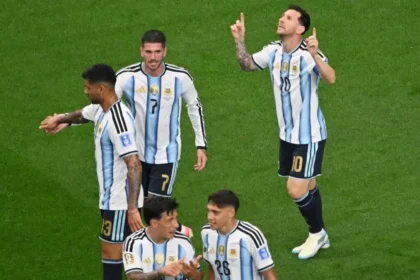 Lionel Messi Record Goal: Lionel Messi celebrates after scoring a record-breaking goal during Argentina's 2-0 victory over Austria in FIFA World Cup 2026.