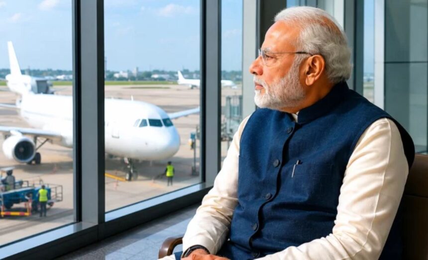 PM Modi Waits at Delhi Airport