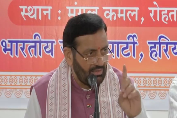 Nari Shakti Vandan Adhiniyam: Haryana Chief Minister Nayab Singh Saini addressing a press conference in Rohtak on the Nari Shakti Vandan Adhiniyam and women's reservation issue
