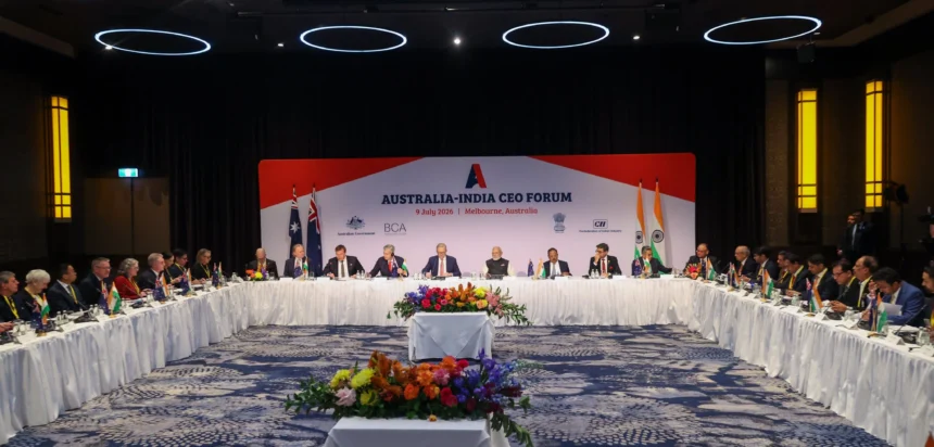 PM Modi Australia CEO Forum: PM Narendra Modi addressing the India-Australia CEO Forum in Melbourne on green energy, investment and Net Zero goals.