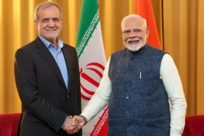 PM Modi Iran President Call: PM Modi speaking with Iranian President Masoud Pezeshkian over phone discussing ceasefire, Hormuz Strait and West Asia peace.