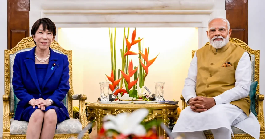 PM Modi Japan PM Meeting 2026: PM Narendra Modi and Japan PM Sanae Takaichi during bilateral meeting at Hyderabad House in New Delhi