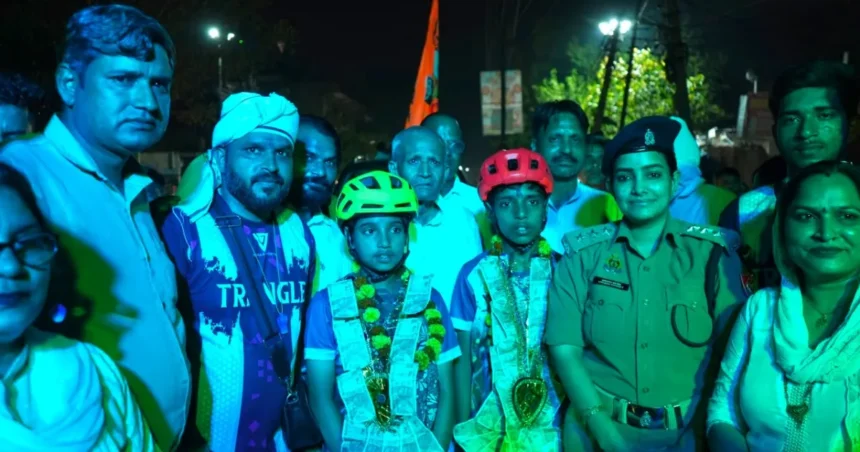 गाजियाबाद नंदिनी युग स्केटिंग गंगाजल यात्रा ACP स्वागत